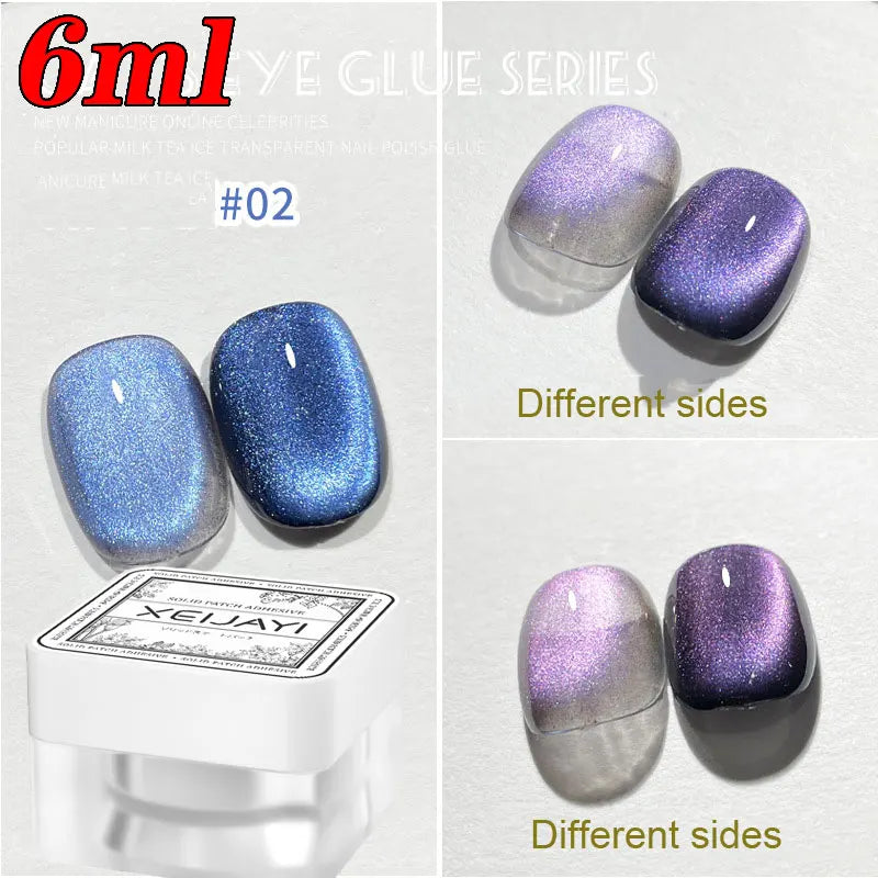 6ml Jelly Nude/Pink/Blue Cat Eye Magnetic Nail Gel Polish Glitter Silk Mirror Cat Eye's Gel Varnish Soak Off UV Gel Nail Polish