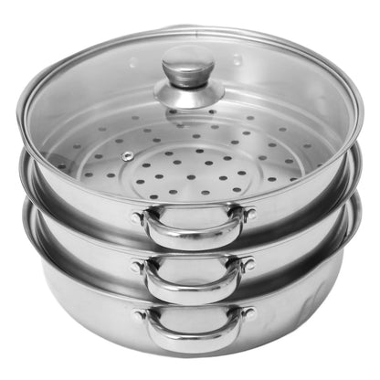 Soup Steam Pot Thickened Stainless Steel Multifunctional Large Capacity Double Ear Stock Steam Pot for Home Use