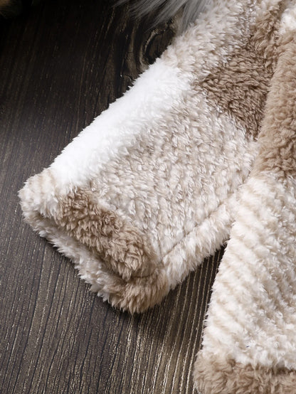 0-3 Years Baby Long Sleeved Button Thick Plush Jacket Fashion Plaid Winter Coat for Toddler Boys and Girls Outdoor Warm Clothes