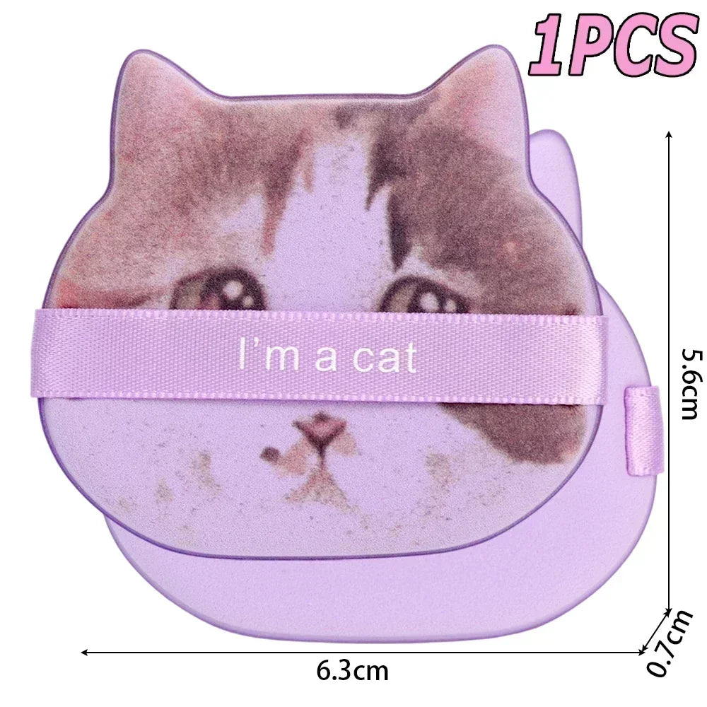 Cat Double Side Makeup Puff 4PCS Soft Dry and Wet Dual-use Makeup Sponge Foundation Powder