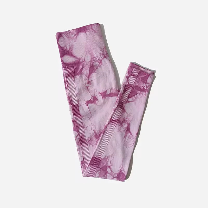 New Fashion Tie Dye Yoga Pants Gym Leggings Women Seamless High Waist Push
