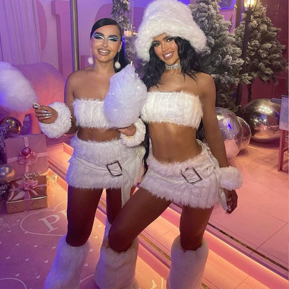 Autumn Plush Warm Sexy Women 2 Piece Set