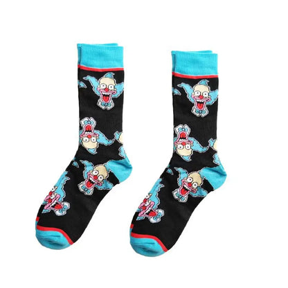 Simpsons Cartoon Anime Funny Socks Men Hip Hop Print Novelty Crazy Sokken Hip Hop Unisex Comfortable Skateboard Happy Meias