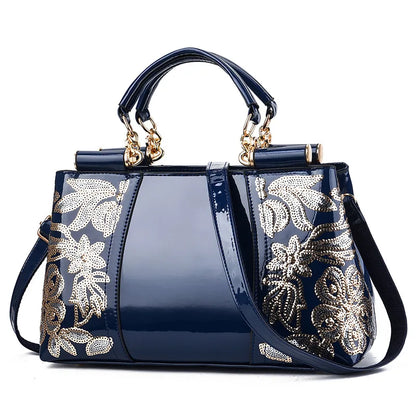 New Patent Leather Shiny Women Bag Fashion Luxury Design Atmospheric Handbag