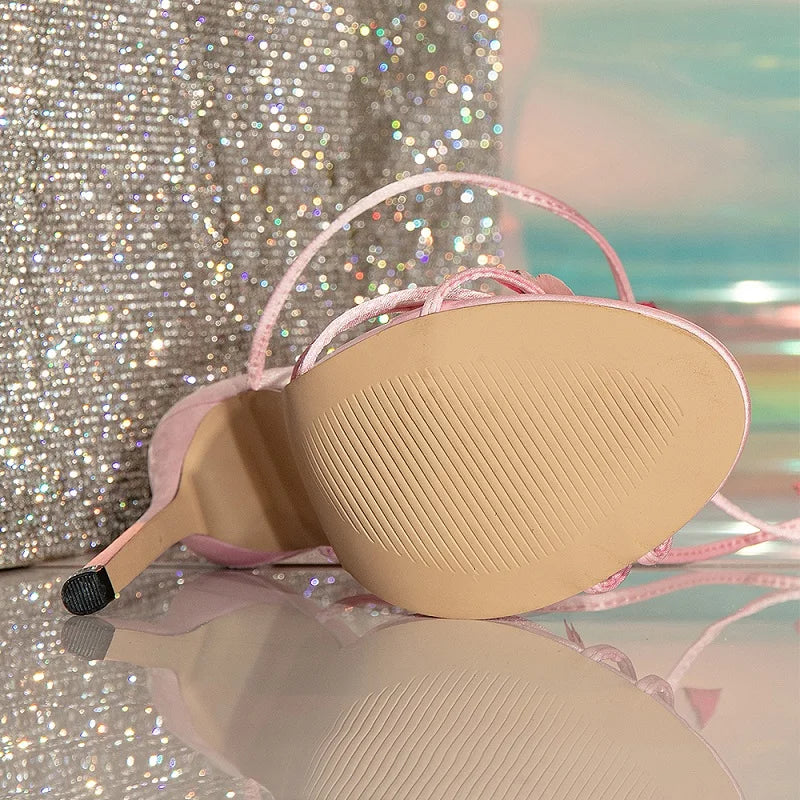 Sexy Butterfly-knot Thin Heels Sandals Women 2025