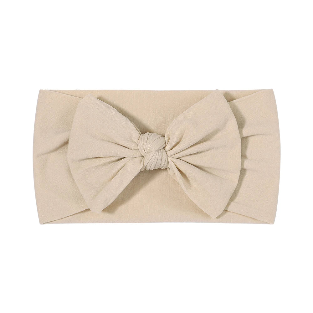 48 colors Baby Bowknot Hairband Broadside Headband Kids Girls Boutique Elastic Protect Turban Headwear Baby Hair Accessories