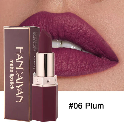 HANDAIYAN 6 Colours Matte Lipstick Velvet Easy Tinting Long-lasting LippenstiftTinted Balm 24 Hours WaterproofMakeup Lip Makeup