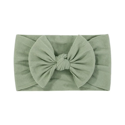 1Pc Simple Solid Color Broadside Bowknot Headband for Baby Girl Elastic Hair Band Basic Turban Headwear Infant Hair Accessories