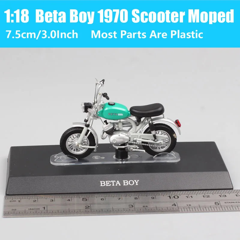 1/18 Scale Testi Militar Beta Boy Benelli Motorella Montesa Velosolex 2200 Malaguti Negrini Harvard Moped Model Bike Scooter Toy