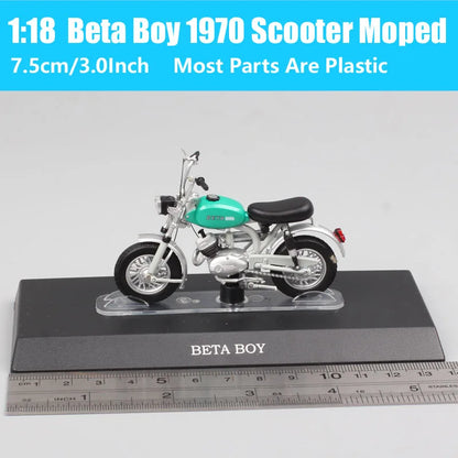 1/18 Scale Testi Militar Beta Boy Benelli Motorella Montesa Velosolex 2200 Malaguti Negrini Harvard Moped Model Bike Scooter Toy