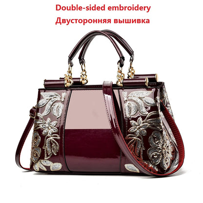 New Patent Leather Shiny Women Bag Fashion Luxury Design Atmospheric Handbag