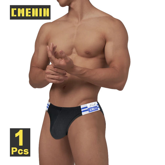 Men Cotton Underwear Blue Striped Belt Mens Briefs Sexy Bikini Underpants for Men Sports Fitness