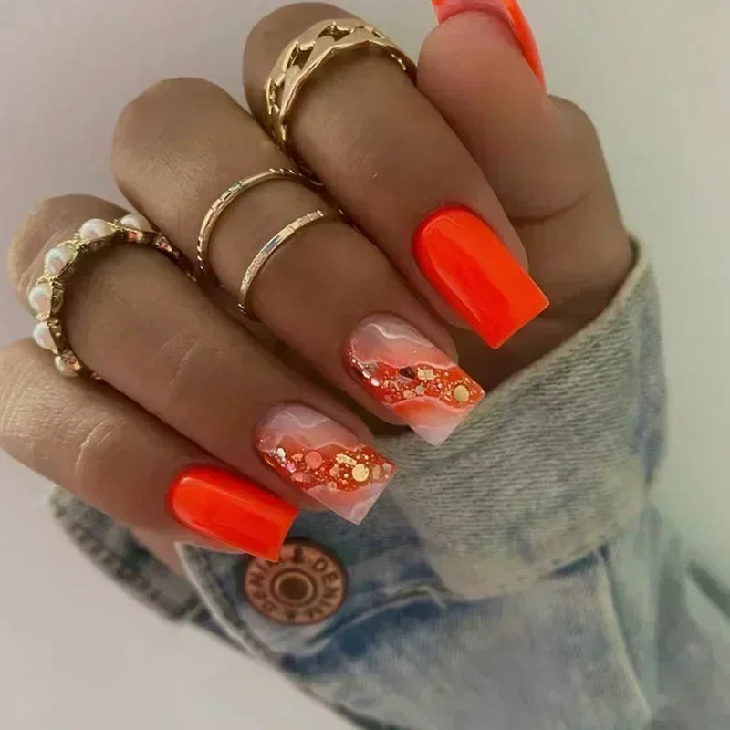 24Pcs French Tip  Press on Nails Short Coffin False Nails Simple Wearable Fake Nails Frosted Full Cover Press on Nail Tips Art