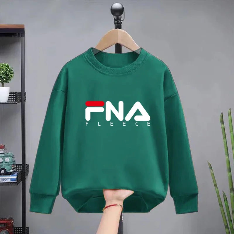 Hot Selling Large Children's Black Hoodie Boys and Girls Baby New Cotton Printed Top Spring and Autumn Fashion Casual Coat