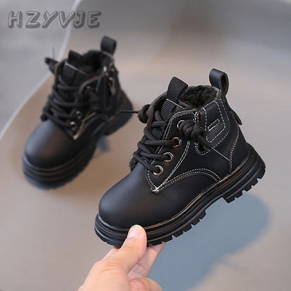 New Children's Fashion Boots Winter Thickened Boys Girls' Anti Slip