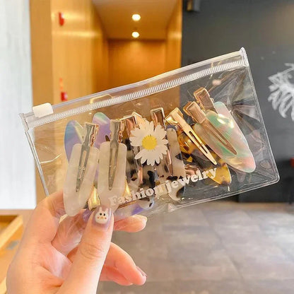 Simple Wild Leopard Seamless Hair Clip Women Acetate Sheet No Bend Bangs Clip Duckbill Clip Hairpins Hair Styling Tool