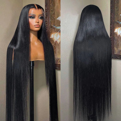 13x4 Bone Straight Lace Front Wigs Human Hair 30 Inch Pre Plucked Lace Frontal
