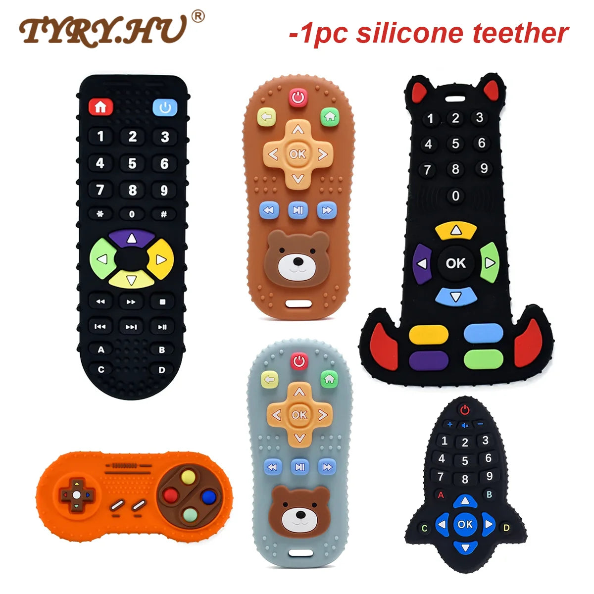 1PC Silicone Baby Teether TV Remote Control