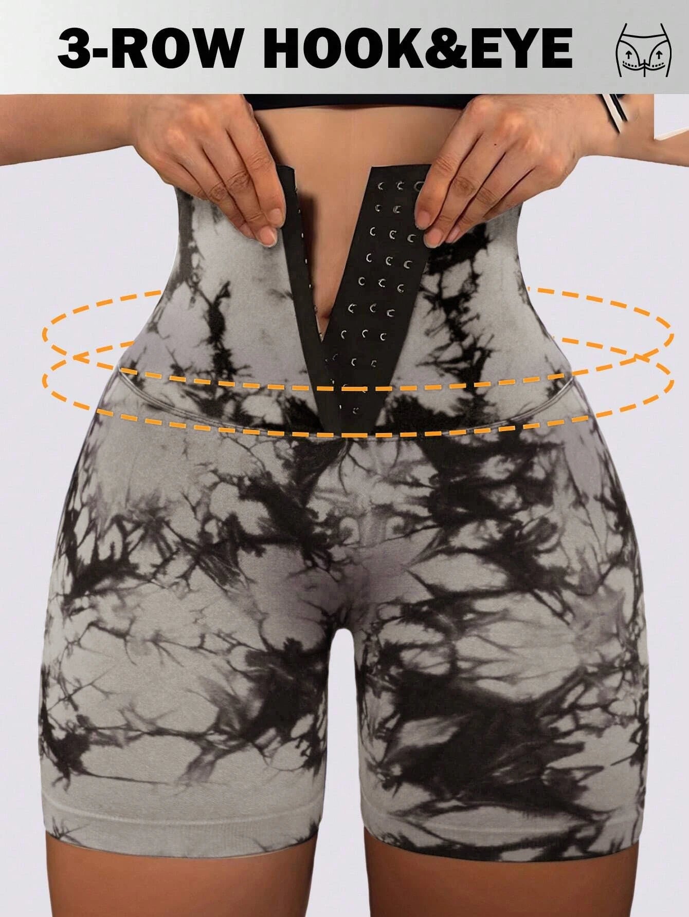 Breastplate Tie Dye High Waist Shorts