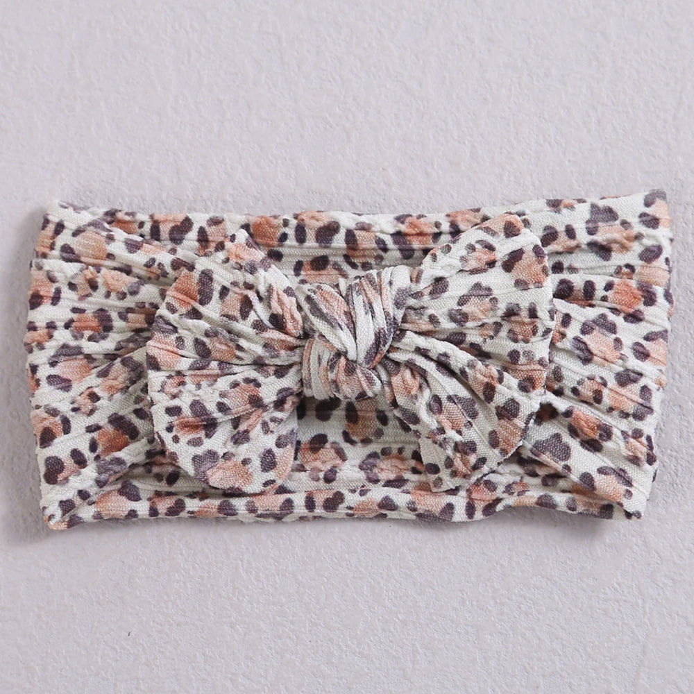 1pcs Bow Baby Head Band for Children Print Baby Headbands Newborn Cable Headband Turban Kids Headwear Baby Hair Accessories Girl