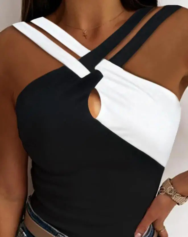 Casual Sexy Sleeveless Crisscross Halter Skinny Tank Top