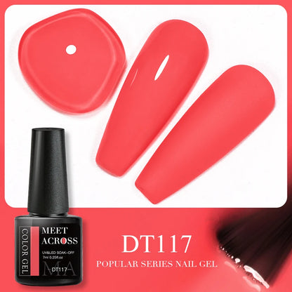 MEET ACROSS 7ml Brown Series Gel Nail Polish Autumn Coffee Color Nail Art Gel Nail Supplies Semi-Permanent Varnish Manicure