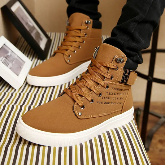 Men's Shoes Fashion Male Boots Men's Casual Sneaker High-Top Board Shoe Retro Lace Up Men's Shoes Zapatos Hombre 2024 New Korean