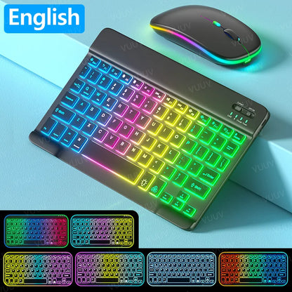 Wireless Bluetooth Keyboard for iPad Tablet Cell Phone Slim Backlit Rechargeable Tablet Keyboard Spanish Korean for Xiaomi Pad 6