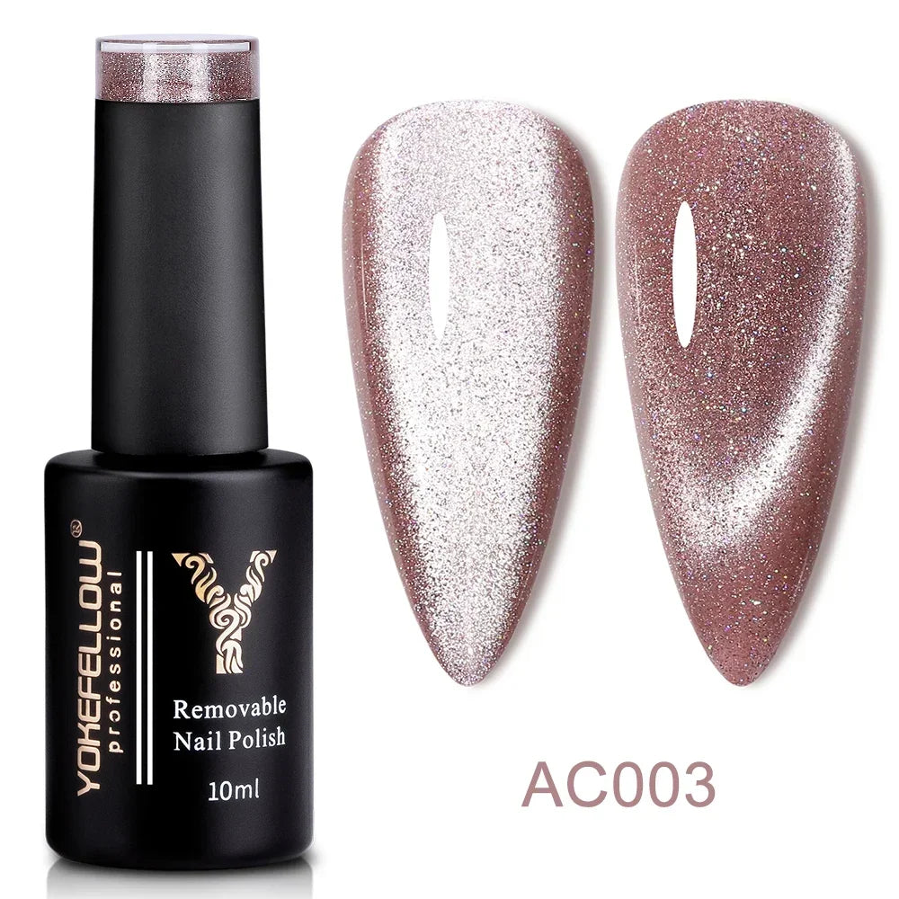 YOKEFELLOW 2025 New Dreamland Cat Eye Gel Nail Polish 10ml Dual Gloss Dreamland Color Soak Off Cat Magnetic UV Gel Varnish DIY