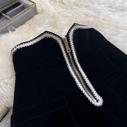 Autumn Winter Fashion Women High Waist Velvet Shorts