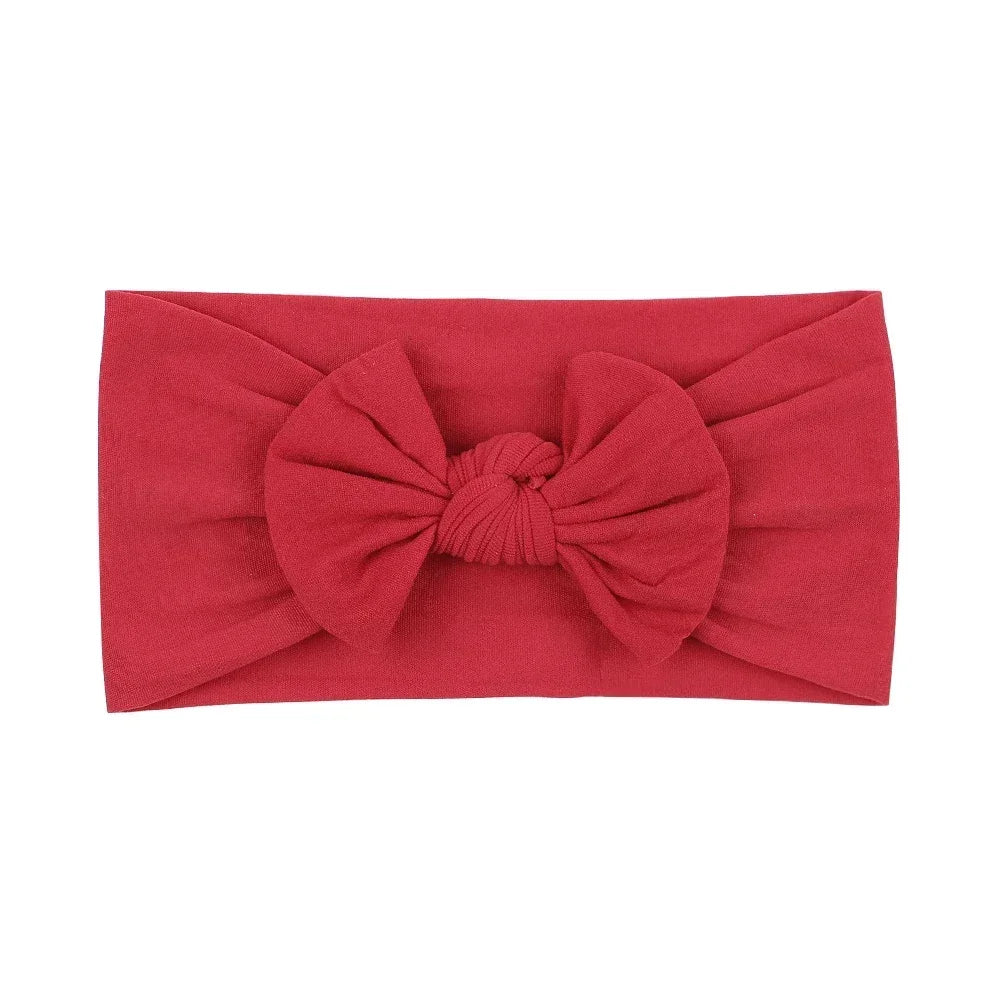 1Pc Simple Solid Color Broadside Bowknot Headband for Baby Girl Elastic Hair Band Basic Turban Headwear Infant Hair Accessories
