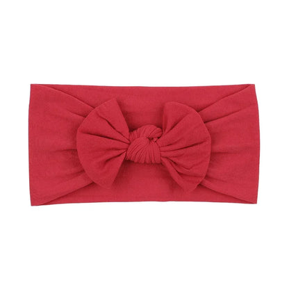 1Pc Simple Solid Color Broadside Bowknot Headband for Baby Girl Elastic Hair Band Basic Turban Headwear Infant Hair Accessories