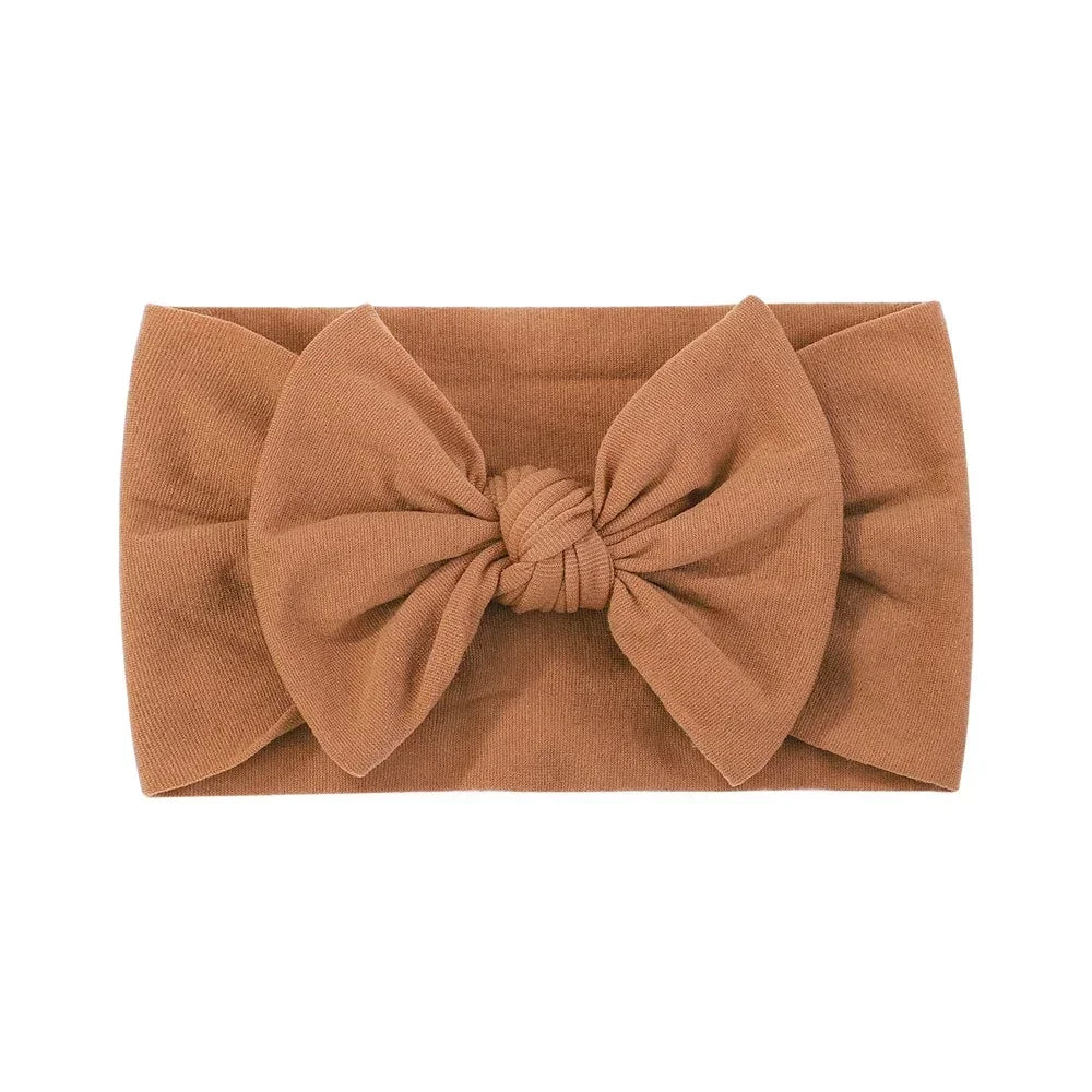 1Pc Simple Solid Color Broadside Bowknot Headband for Baby Girl Elastic Hair Band Basic Turban Headwear Infant Hair Accessories