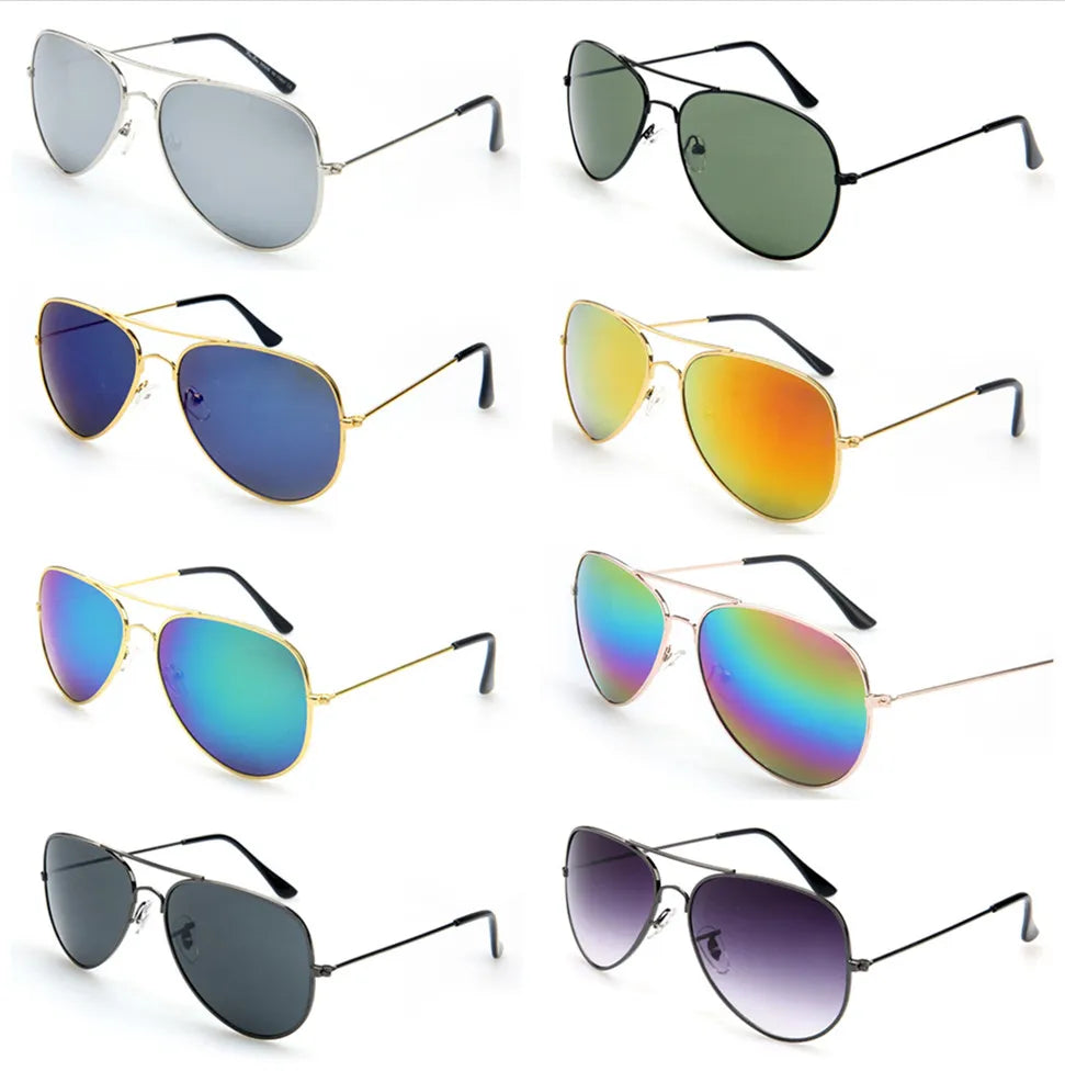 Women Classic Pilot Style Gradient Mirror Lens Retro Sun Glasses
