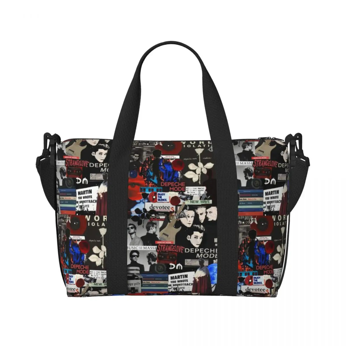 Custom Depeche Cool Mode Tote Bag Women Big Capacity DM Gym Beach Travel Bags