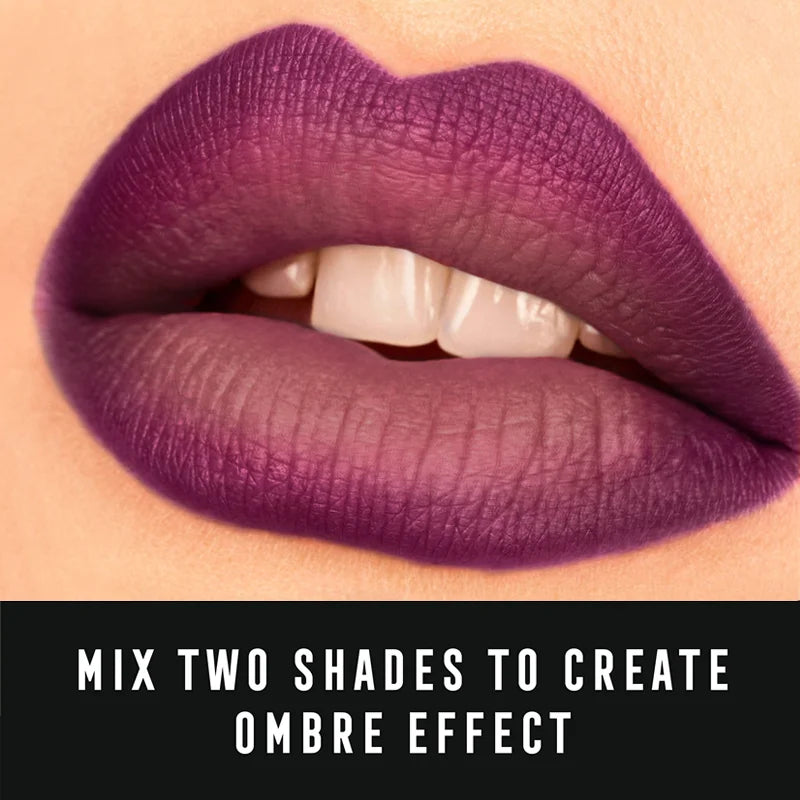 2 In 1 Matte Lipstick&lip Liner Set Lip Pencil High Pigmented Waterproof