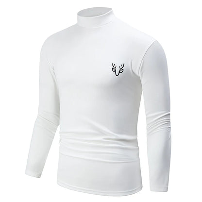 1/2 Pack Men's Fall/Winter Turtleneck Backcoat Solid Color Simple Warm Long Sleeve Shirt Teenagers' School Uniforms with Sanded