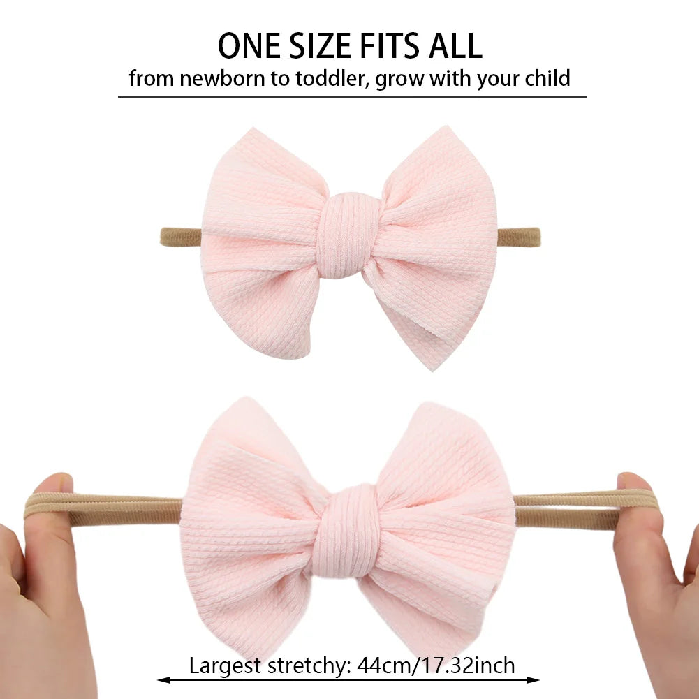 3Pcs/Set Baby Cotton Knee Socks Silk Stain Hair Bow Headbands Non-slip 0-12M Long Leggings Stockings Nylon Hairbands Infant Sock