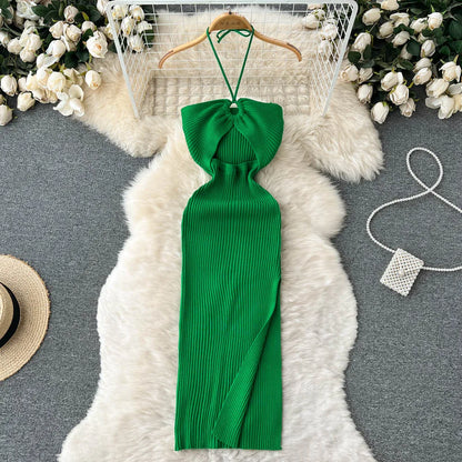 Sexy Package Hips Split Knitted Summer Dress