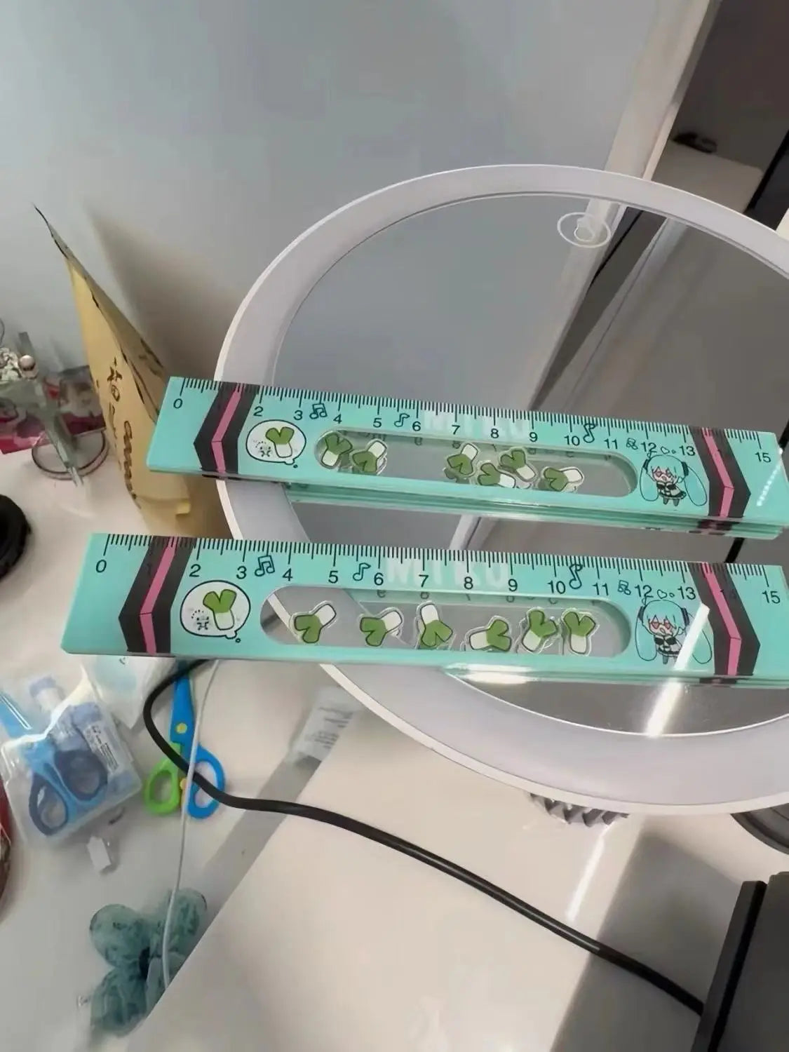 Hatsune Miku anime two-dimensional shaker ruler creative cartoon cute ruler 15cm kawaii student stationery supplies wholesale