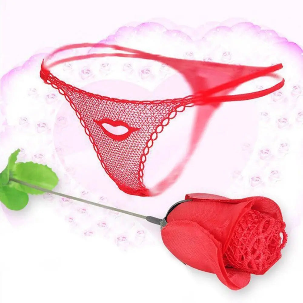 Ladies Valentines Day Bikini Women's G-string Lace Sexy Lingerie Underwear Panties V-string Briefs Thongs