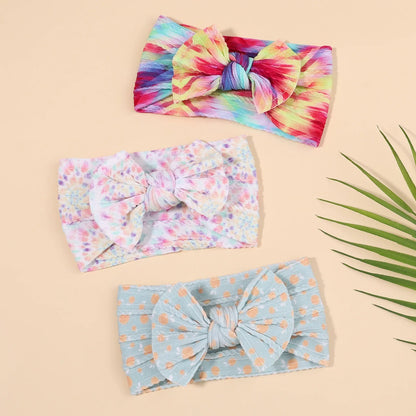 1pcs Newborn Baby Headband for Girls Elastic Knit Children Turban Baby Bows Soft Nylon Kids Headwear Hair Accessories Wholesale