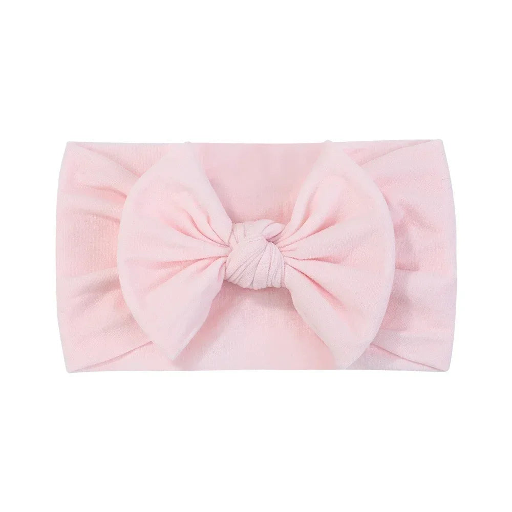 1Pc Simple Solid Color Broadside Bowknot Headband for Baby Girl Elastic Hair Band Basic Turban Headwear Infant Hair Accessories