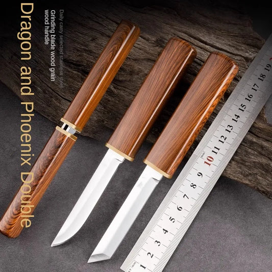 Dragon and Phoenix Double Knife Stainless Steel Mandarin Duck Knife Portable Portable High Hardness Multifunctional Fruit Knife