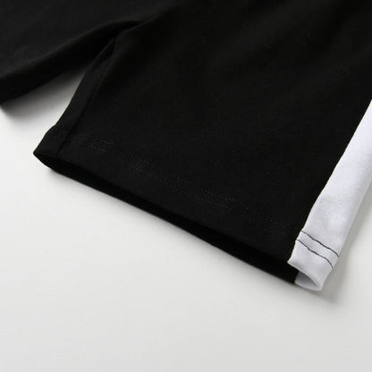 2025 New Toddler Baby Boy Summer Short Sleeve Clothes Set for 1 2 3 4 Years Cute Printed Patchwork T-shirt Top and Short Pants