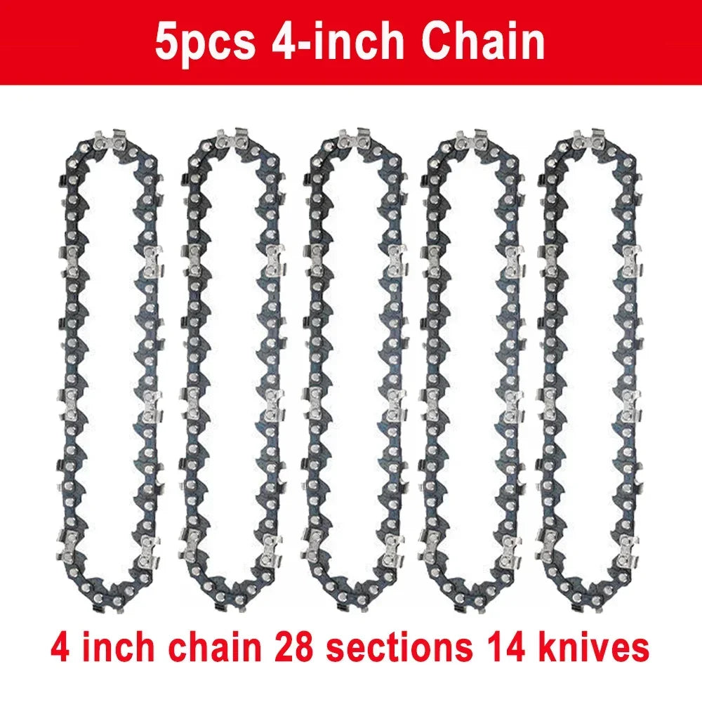 4  6 8 Inch Mini Steel Chainsaw Chains 1/4 Electric Chainsaws Accessory Chains Replacement Mini Electric Chainsaw Chain Saw