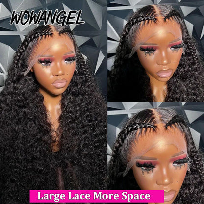 34inch 13x6 HD Lace Frontal Wig 250% Curly Water Wave Wig Human Hair Wig