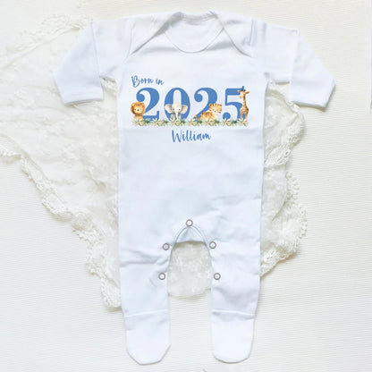 Custom Name Born in  Print Infant Sleepsuit Long Sleeve Baby Romper Casual Pregnancy Announcement Jumpsuit Babys Birth Gifts