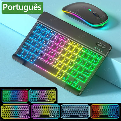 Wireless Bluetooth Keyboard for iPad Tablet Cell Phone Slim Backlit Rechargeable Tablet Keyboard Spanish Korean for Xiaomi Pad 6