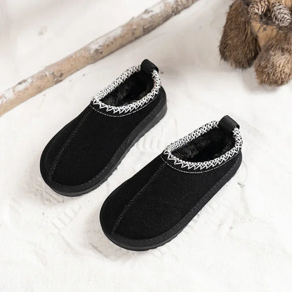 Winter Kids Cowhide Suede Snow Boots Designer Toddler  Fur Slippers  Baby Shoes Ultra Mini Girls Boy Low-top Warm Boot